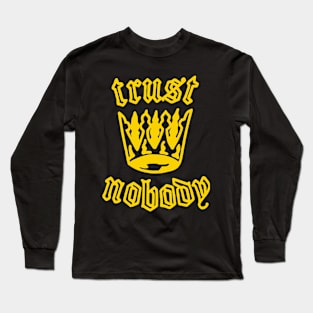 TRUST NOBODY T-shirt with crown and gothic style Long Sleeve T-Shirt